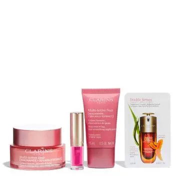Coffret Mutli-Active Crème Jour, Crème Nuit, Huile à Lèvres, Sérum Visage & Trousse  - Clarins - Soin - Visuel 2