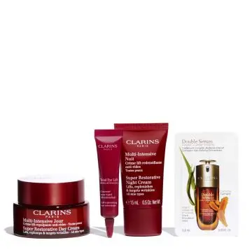Coffret Multi-Intensive Crème Jour, Crème Nuit, Soin Yeux, Sérum Visage & Trousse  - Clarins - Soin - Visuel 2