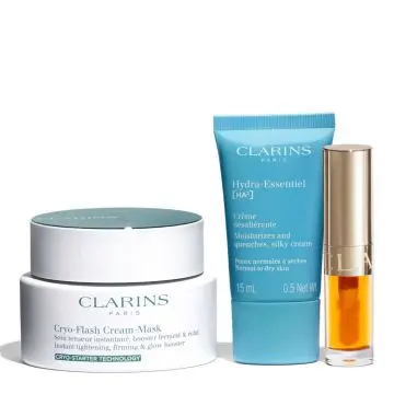 Coffret Cryo-Flash Masque Visage, Crème Visage, Huile à Lèvres & Trousse  - Clarins - Soin - Visuel 2
