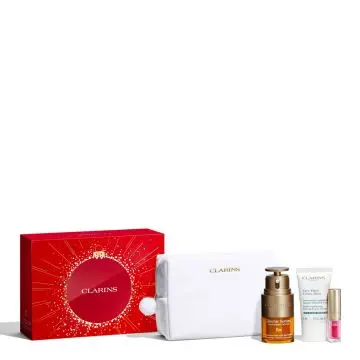 Coffret Double Serum Eye Sérum Yeux, Masque Visage, Huile à Lèvres & Trousse  - Clarins - Soin - Visuel 3