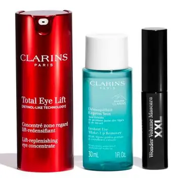 Coffret Total Eye Lift Soin Yeux, Démaquillant Yeux, Mascara & Trousse  - Clarins - Soin - Visuel 2