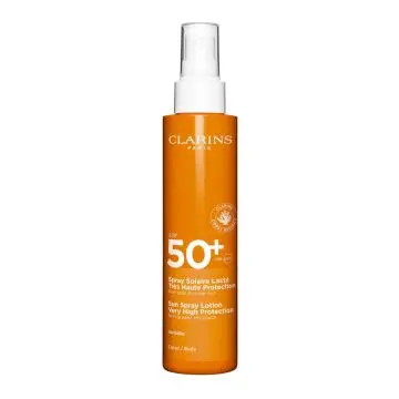 Spray Solaire Lacté Très Haute Protection Corps - SPF50+ 150ml - Clarins - Soin - Visuel 1 Spray Solaire Lacté Très Haute Protection Corps - SPF50+ 150ml - Clarins - Soin - Visuel 1