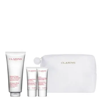 Coffret Rituel Peau Neuve Baume Corps, Gommage Corps, Crème Mains & Trousse  - Clarins - Soin - Visuel 1