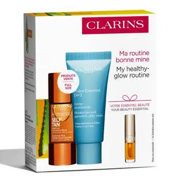 Coffret Routine Bonne Mine Auto-Bronzant, Crème Visage & Huile à Lèvres  - Clarins - Soin - Visuel 3