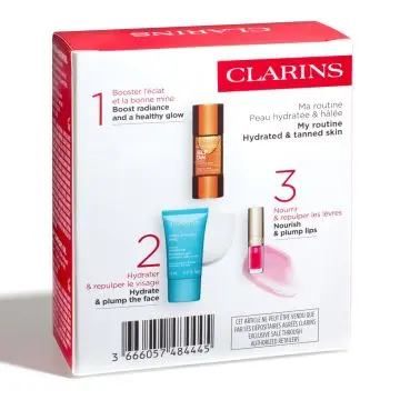 Coffret Routine Bonne Mine Autobronzant, Crème Hydratante Visage & Huile à Lèvres  - Clarins - Soin - Visuel 4