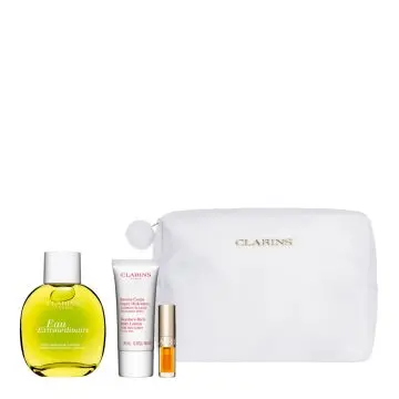 Coffret Eau Extraordinaire Eau de Soins, Baume Corps, Huile à Lèvres & Trousse  - Clarins - Soin - Visuel 1
