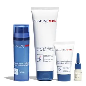 Coffret Experts Hydratants ClarinsMen Baume Visage, Nettoyant Visage, Shampoing-Douche & Huile Rasage + Barbe  - Clarins - Soin - Visuel 4