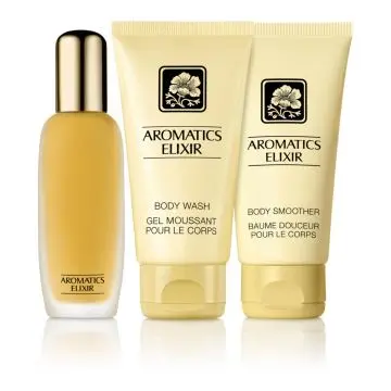 Coffret Essentiels Aromatics Elixir Eau de Parfum 45ml, Gel Douche, Lait Corps & Trousse  - Clinique - Parfum - Visuel 2