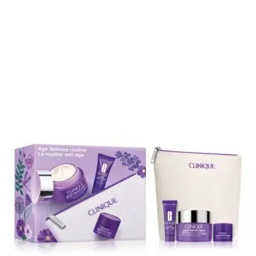 Coffret Routine Anti-Âge Crème Jour, Sérum, Crème Yeux & Trousse  - Clinique - Soin - Visuel 1