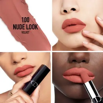 Rouge Dior Rouge à Lèvres Confort & Longue Tenue - Fini Velvet 100 Nude Look - Dior - Maquillage - Visuel 2
