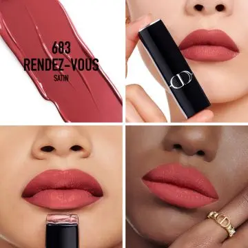 Rouge Dior Rouge à Lèvres Confort & Longue Tenue - Fini Satin 683 Rendez-Vous - Dior - Maquillage - Visuel 2