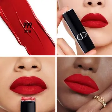 Rouge Dior La Recharge Recharge de rouge à lèvres couleur couture - 4 finis 999 fini satin - Dior - Maquillage - Visuel 2