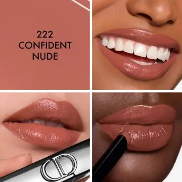 Rouge Dior On Stage Rouge à Lèvres Fini Brillant Ultra Longue Tenue 222 Confident Nude - Dior - Maquillage - Visuel 3
