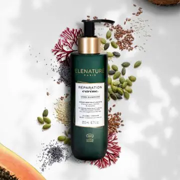Réparation Extrême Après-Shampooing Crème Restructurante Flacon pompe 200ml - Elénature - Soin - Visuel 2