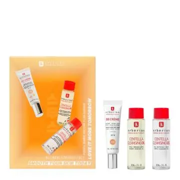 Coffret Trio Centella BB Crème Doré, Huile Démaquillante & Gel Nettoyant Doux  - Erborian - Soin - Visuel 3