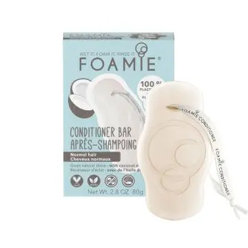 Après shampoing solide SHAKE YOUR COCONUTS Huile de coco et  son de blé 80g - Foamie - Soin - Visuel 1