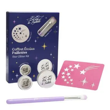 Coffret Étoiles Pailletées Paillettes, Pochoir, Baume & Pinceau 