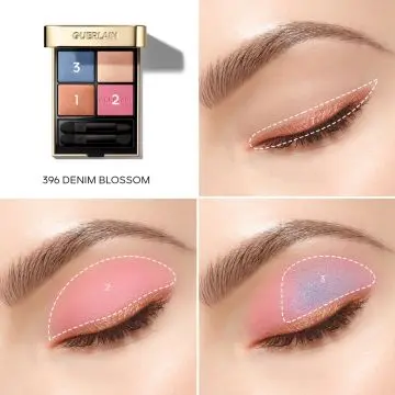 Ombres G Blooming Denim - Édition Limitée Ombres à Paupières 4 Couleurs 396 Denim Blossom - Guerlain - Maquillage - Visuel 4
