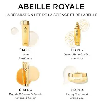 Coffret Abeille Royale Sérum Advanced Double R Renew & Repair, Sérum Huile-en-Eau Jeunesse, Crème Jour Honey Treatment & Lotion Fortifiante  - Guerlain - Soin - Visuel 2 Coffret Abeille Royale Sérum Advanced Double R Renew & Repair, Sérum Huile-en-Eau Jeunesse, Crème Jour Honey Treatment & Lotion Fortifiante  - Guerlain - Soin - Visuel 2