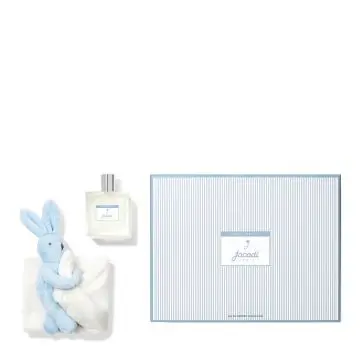 Coffret Tout Petit  Eau De Senteur 100ml & Son Doudou Lapin Bleu  - Jacadi - Parfum - Visuel 1