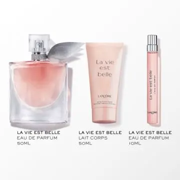 Coffret La Vie est Belle Eau de Parfum 50ml, Lait Corps & Format Voyage  - Lancôme - Parfum - Visuel 2