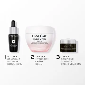 Coffret Hydra Zen Crème Visage Hydratante, Sérum & Crème Yeux Anti-Âge  - Lancôme - Soin - Visuel 2