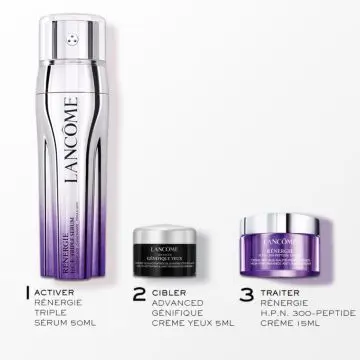 Coffret Rénergie H.C.F. Triple Sérum Crème Anti-Âge, Crème Yeux & Sérum  - Lancôme - Soin - Visuel 2