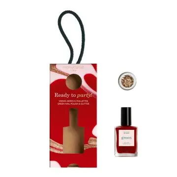 Coffret Ready To Party! Vernis Green & Paillettes Red Velvet & Gold  - Manucurist - Maquillage - Visuel 2