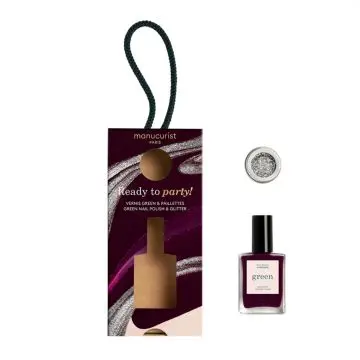 Coffret Ready To Party! Vernis Green & Paillettes Aubergine & Silver - Manucurist - Maquillage - Visuel 2