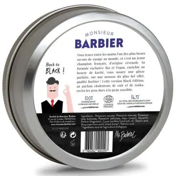 Black Edition Savon de Rasage BIO 150ml - Monsieur Barbier - Soin - Visuel 3