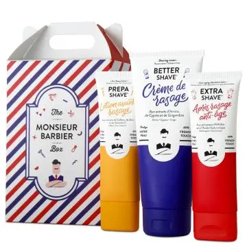 THE RITUEL BARBIER BOX Coffret de rasage pour homme 75ml + 175ml + 75ml - Monsieur Barbier - Soin - Visuel 2