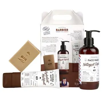 THE HAPPY FACE BOX Coffret de soin visage pour homme 250ml + 75ml + 100g - Monsieur Barbier - Soin - Visuel 3