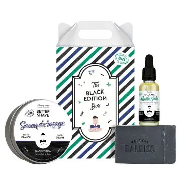THE BLACK EDITION BOX Coffret de grooming pour homme 100g + 150ml + 75ml - Monsieur Barbier - Soin - Visuel 1