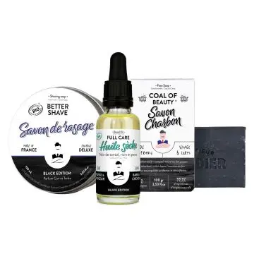 THE BLACK EDITION BOX Coffret de grooming pour homme 100g + 150ml + 75ml - Monsieur Barbier - Soin - Visuel 3