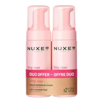 Very Rose Duo Mousse Aérienne Nettoyante 2X150ml - Nuxe - Soin - Visuel 1