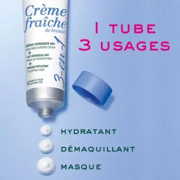 Crème Fraîche de Beauté® 3-en-1 Crème Hydratante, Lait Démaquillant & Masque Repulpant 100ml - Nuxe - Soin - Visuel 4