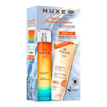 Coffret Respirez l'Été Eau Délicieuse Parfumante 100ml & Shampooing Douche Après-Soleil  - Nuxe - Soin - Visuel 1