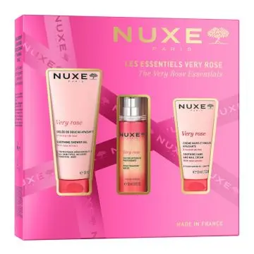 Coffret Les Essentiels Very Rose Gel Douche, Crème Mains et Ongles & Eau Parfumante  - Nuxe - Soin - Visuel 1