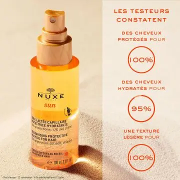 Nuxe Sun Huile Lactée Capillaire Protectrice Hydratante 100ml - Nuxe - Soin - Visuel 2
