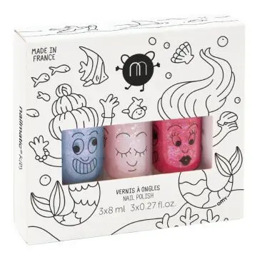 Coffret Mermaid  3 Vernis Enfant  - Nailmatic - Maquillage - Visuel 1