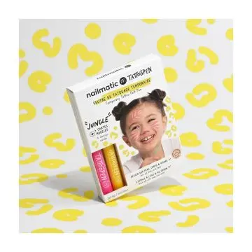 Coffret Duo Tattoopen  2  Feutres Tatouage Temporaire & 4 cartes Modèles Jungle - Nailmatic - Maquillage - Visuel 2