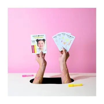 Coffret Duo Tattoopen  2  Feutres Tatouage Temporaire & 4 cartes Modèles Jungle - Nailmatic - Maquillage - Visuel 3