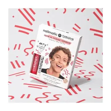 Coffret Duo Tattoopen  2  Feutres Tatouage Temporaire & 4 cartes Modèles Arty - Nailmatic - Maquillage - Visuel 2
