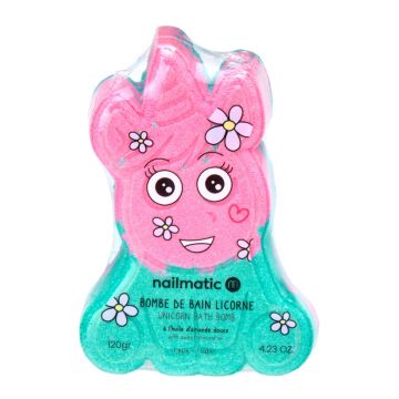 Bombe de Bain Licorne Rose & Verte 120g - Nailmatic - Soin - Visuel 1