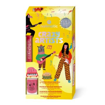 Coffret Crazy Artists Vernis à Ongles, Feutre de Tatouages Temporaires, Planche de tatouages Éphémères & Planche de Gommettes Ongles  - Nailmatic - Maquillage - Visuel 1