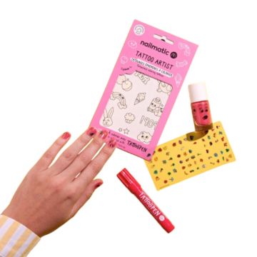 Coffret Crazy Artists Vernis à Ongles, Feutre de Tatouages Temporaires, Planche de tatouages Éphémères & Planche de Gommettes Ongles  - Nailmatic - Maquillage - Visuel 2