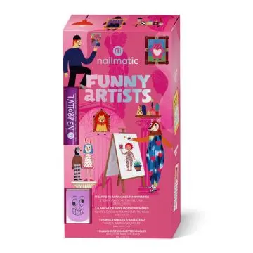 Coffret Funny Artists Feutre de Tatouages Temporaires, Planche de Tatouages Éphémères, Vernis à Ongles & Planche de Gommettes Ongles  - Nailmatic - Maquillage - Visuel 1