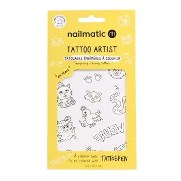 Coffret Funny Artists Feutre de Tatouages Temporaires, Planche de Tatouages Éphémères, Vernis à Ongles & Planche de Gommettes Ongles  - Nailmatic - Maquillage - Visuel 4