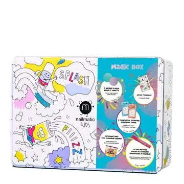 Coffret Magic Box 2 Bombes de Bain, 2 Planches de Tatouages Éphémères, Pâte à Modeler Lavante, Feutre de Tatouage Temporaire & Jeu de 7 Familles  - Nailmatic - Soin - Visuel 1