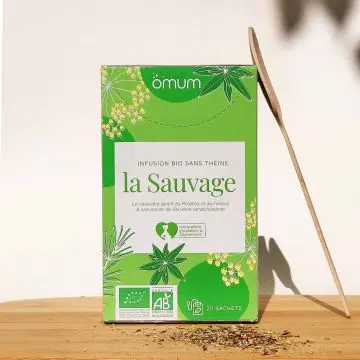 La Sauvage Infusion bio sans théine / Compatible grossesse & allaitement Boite 20 sachets - Omum - Soin - Visuel 4